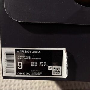 Nike AF1 Sage Low LX in Cream and Black